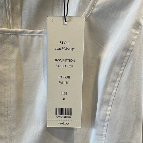 Veronica Beard  Basso Stretch Cotton Sleeveless Peplum Top White NWT - Picture 8 of 13